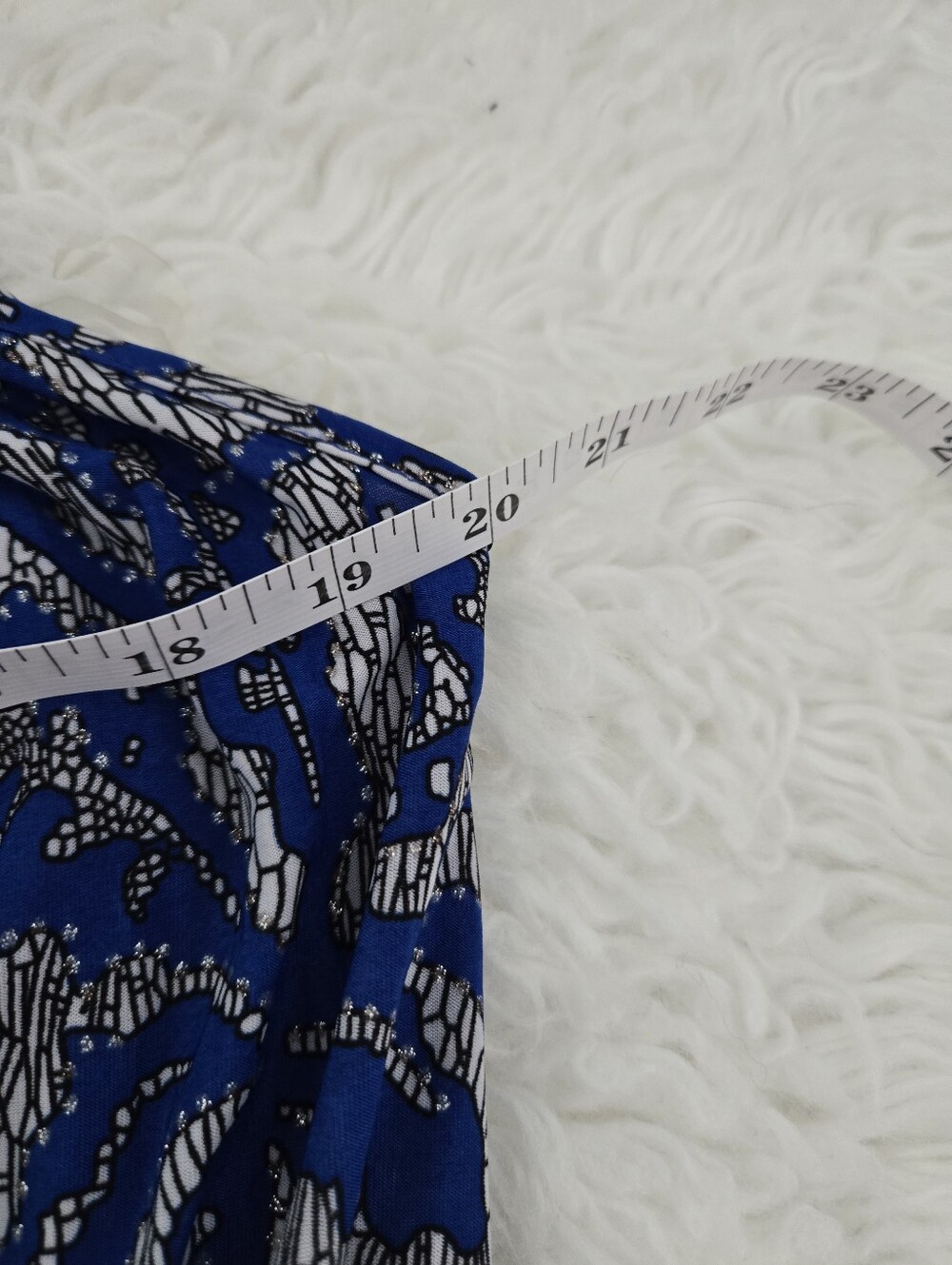 Ace Fashion royal blue and white paisley-print maxi dress. Size 1X. New - Picture 6 of 9